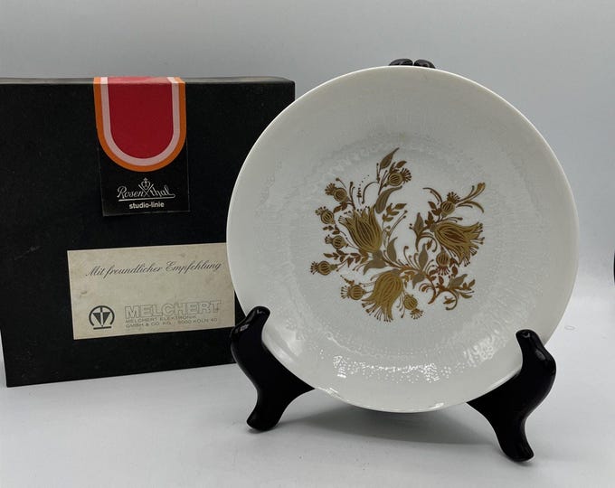 Vtg Rosenthal Bjorn Wiinblad ROMANZE Bowl 7” Gold Floral Studio Line Germany