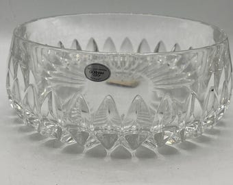 Vintage Stunning Gorham Full Lead Cut Crystal Bowl Centerpiece Germany 7.5” EUC