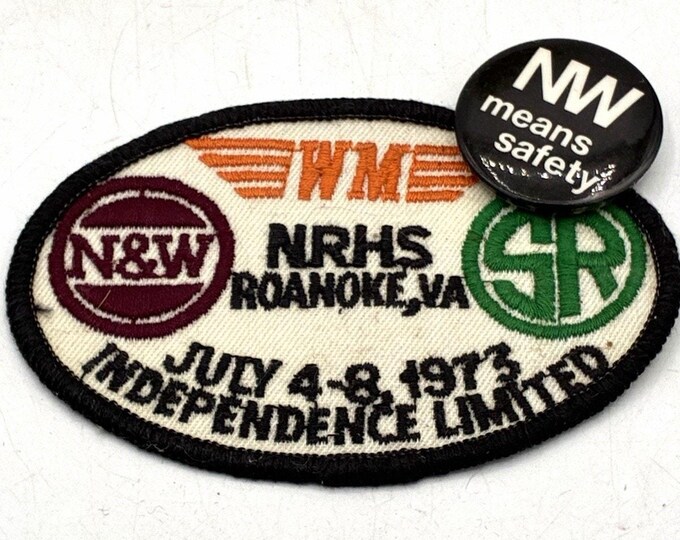 1973 NRHS Convention Patch Norfolk Western Railway Roanoke VA Pin Lot Railroad
