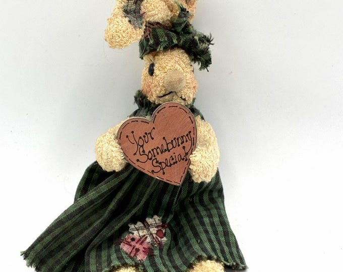 Primitive Country Bunny Doll, You’re Somebunny Special Plaid Folk Art Rabbit