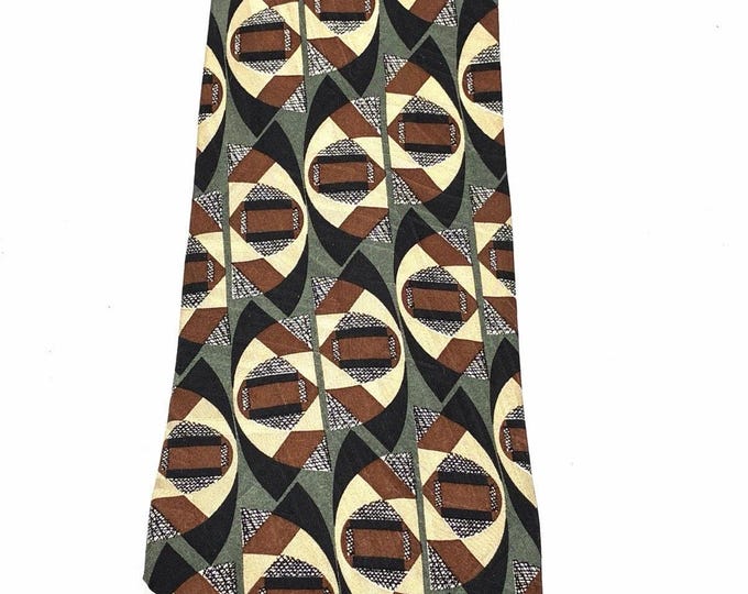 Screenplay by Martin Wong tie Abstract Geometric Silk Vintage Mens Made In USA