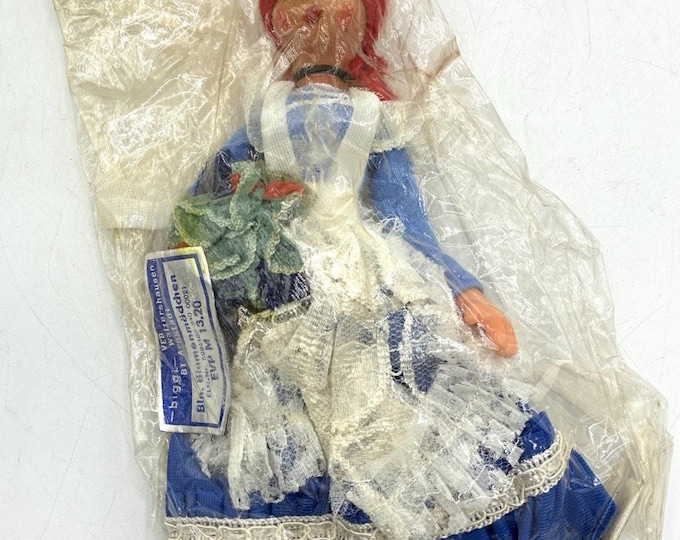 Vintage DDR VEB Biggi Waltershausen Blumenmadchen Doll East Germany 8”