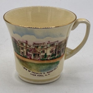 Copa de recuerdo de Jonroth Crown Devon Staffordshire FDR Roosevelt Hyde Park NY