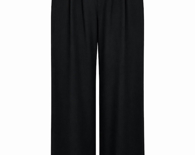 Vintage Michael Marcella Wide Leg Pleated Trousers Size 4 Black USA Union Made