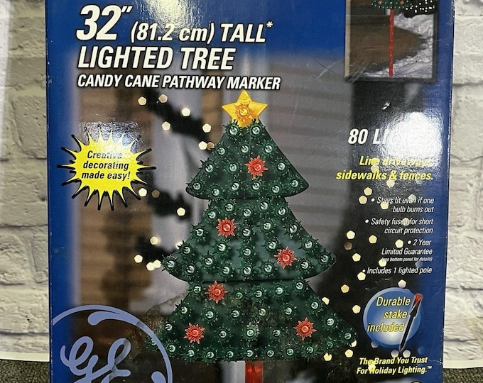 Vintage GE Holiday Classics 32” Lighted Tree Decoration Working w/ Box