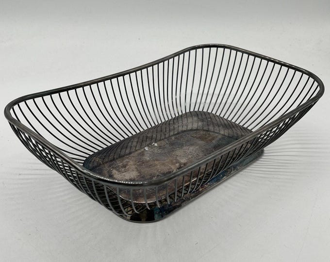 Gorham Silver Plate Bread Basket – YC 747 Elegant Wire Serving Vintage 1990s