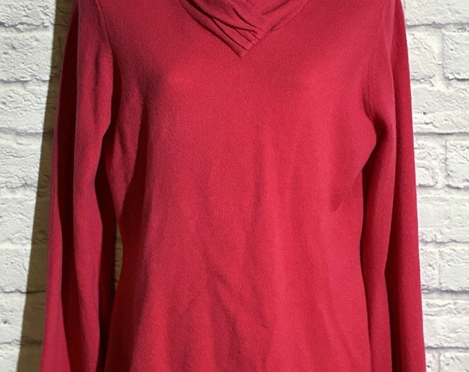 Saks Fifth Avenue 100% Cashmere Raspberry Cowl Neck Sweater M