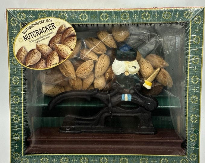 Vintage 2003 Sherwood Brands Cast Iron Nutcracker Set NOS Christmas Nuts