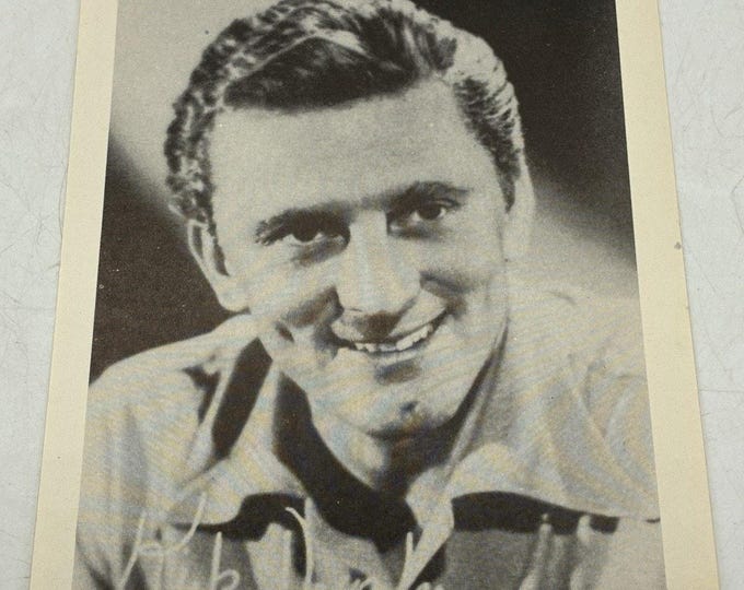 Vintage Kirk Douglas Photo Print Arcade Exhibit Card Facsimile Signature