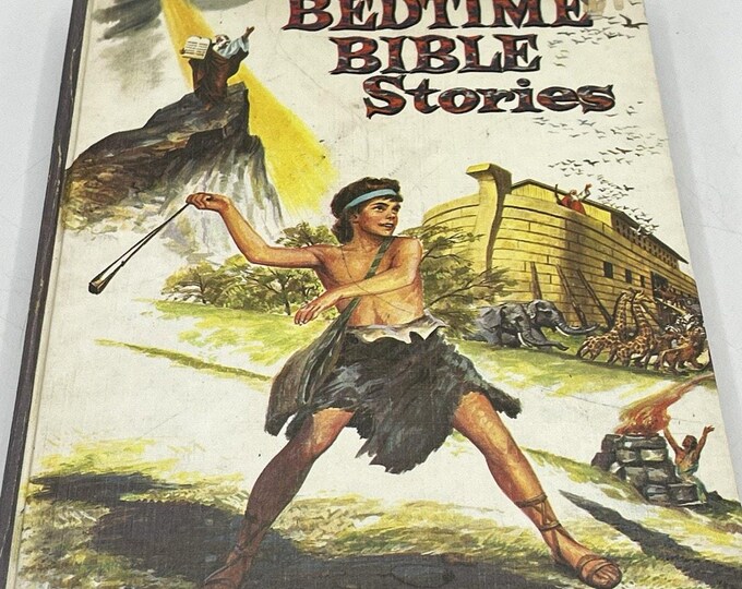 Vintage 1955 Bedtime Bible Stories Whitman Bruno Frost Illustrated Childrens Book