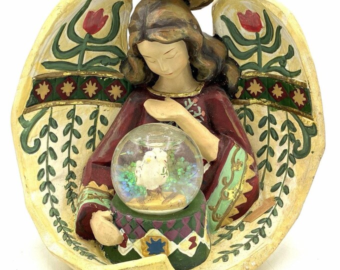 St Nicholas Square 2008 Angel Dove Snow Globe Winterland Folk Art Christmas