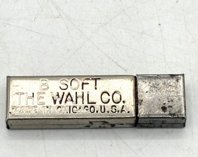 Vintage Wahl Eversharp Red Top B Soft Square Pencil Leads Metal Case Chicago