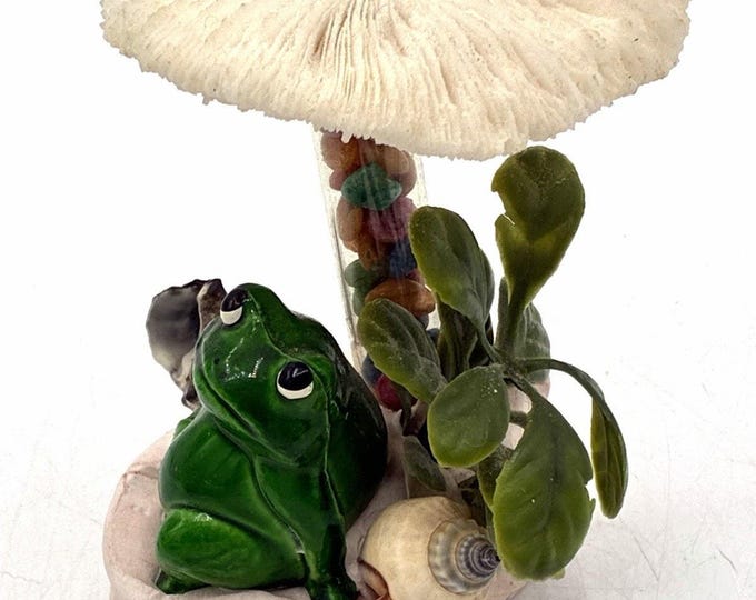 Vintage Natural Coral Frog Assemblage Art Curiosity Display Seashell Stone 1996
