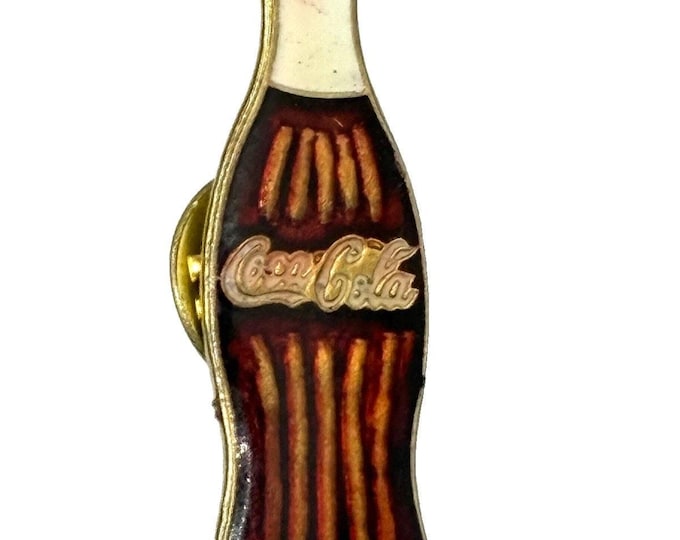Vintage Coca Cola Coke Bottle Enamel Lapel Pin 1.25” Advertising Collectible