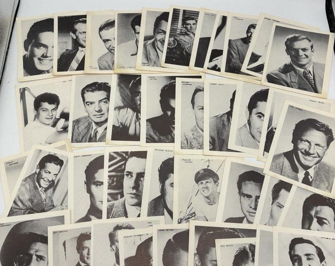 Vintage Hollywood Leading Men Arcade Card Lot – 37 Golden Age Movie Stars