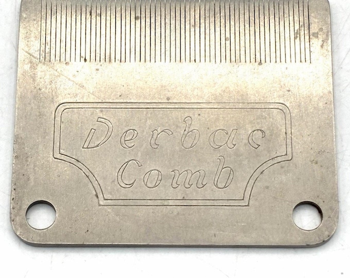 Vintage 1930s Derbac Metal Lice Nit Comb Medical Hygiene Advertising Tool