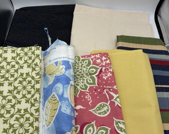 Designer Decorator Fabric Lot Of 7 Waverly Richloom Indoor Outdoor Denim Canvas