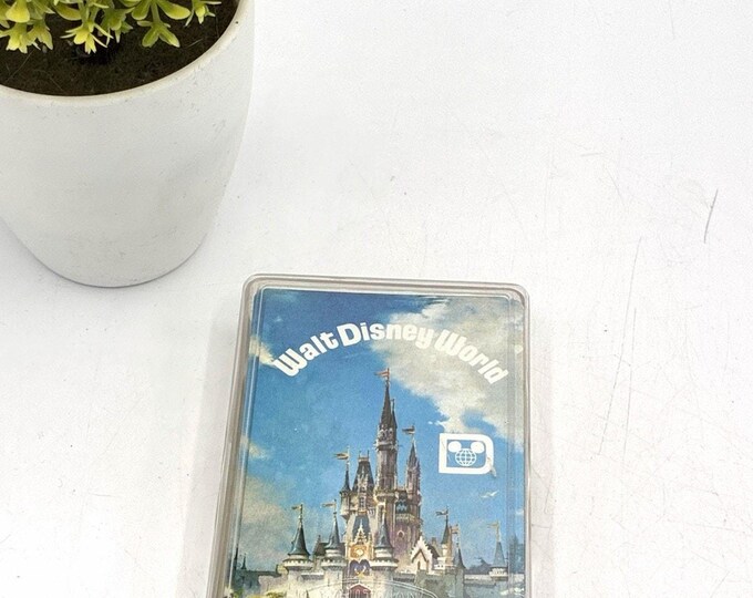 Vintage 1970s Walt Disney World Playing Cards Full Deck Cinderella's Castle, Mid Century