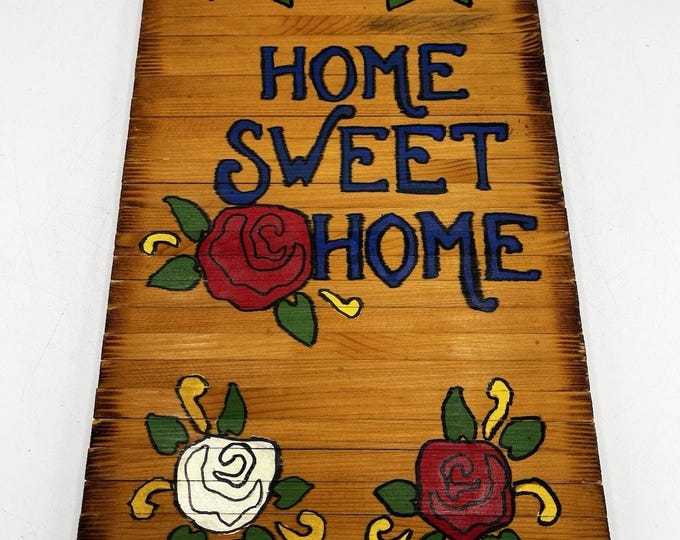 Vintage Double Sided Rotating Slat Wall Art Home Sweet Home Rustic Farmhouse Decor