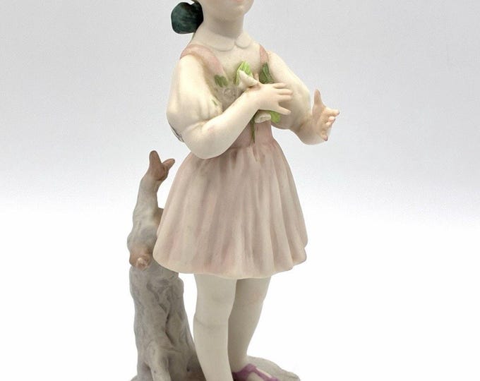Cybis Porcelain Girl Pink Dress Mary Janes Figurine American Studio 8”