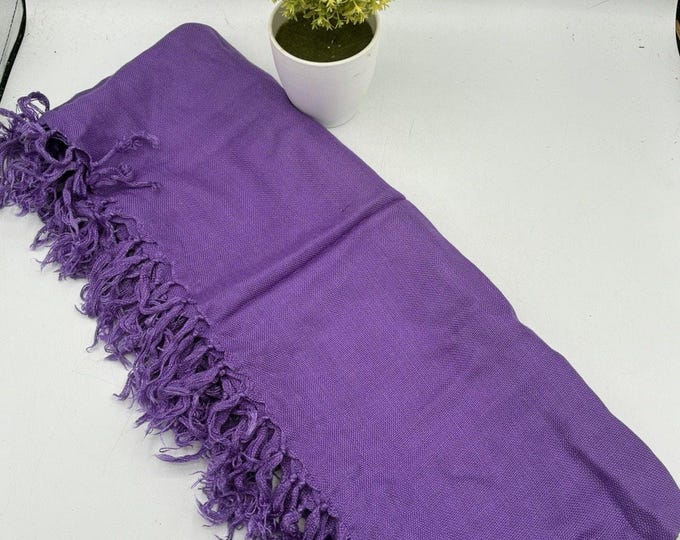 Purple Fringe Scarf • 100% Rayon • 72x13” Lightweight Wrap • Limited Express