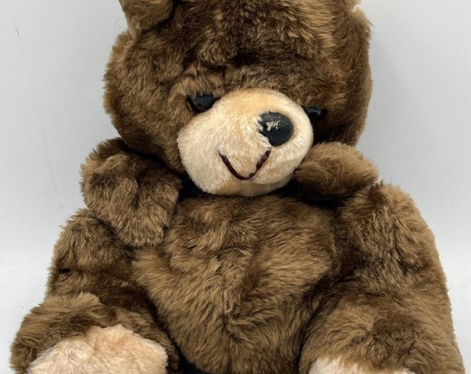 Russ Berrie and Co Teddy Bear Brown 10” Stuffed animal Puppet Plush 1894