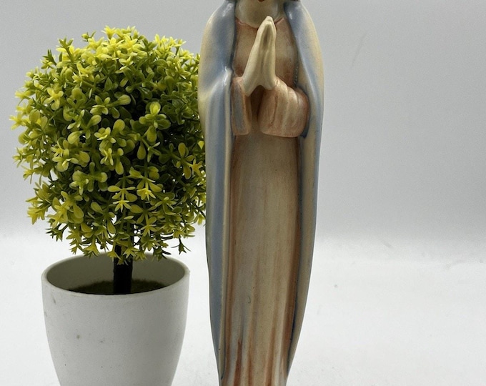 Germany HM33 Ceramic Praying Virgin Mary Figurine Goebel Style Bee Mark 10 In