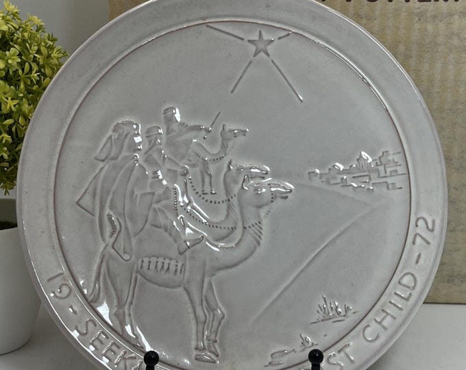 Frankoma 1972 Annual Christmas Plate  “Seeking the Christ Child” vtg Pottery Art