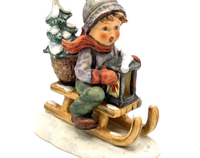 MJ Hummel Goebel Germany Porcelain Figurine 396/I Ride Into Christmas Signed EX+