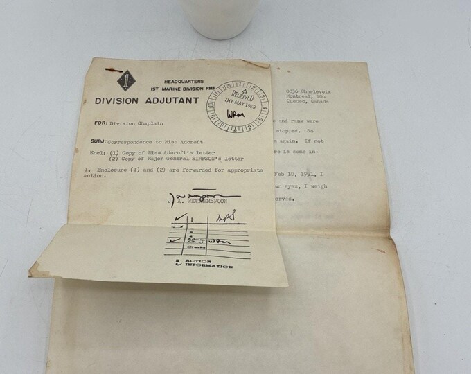 Vietnam War 1969 Pen Pal Correspondence Named Sue Adcroft Sgt Jones