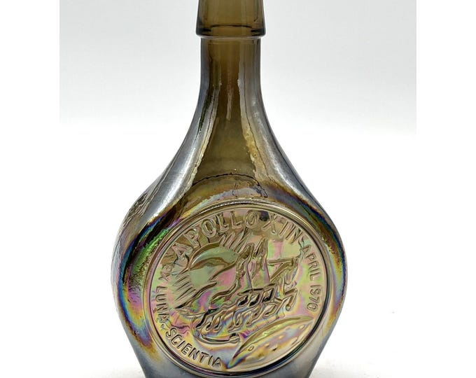 Wheaton Glass Apollo 13 Farewell Aquarius Carnival Iridescent Bottle April 1970