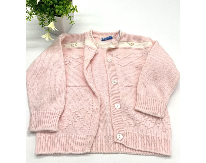 Vintage 1960s Toddler Pink Honeysuckle Cardigan – Sears Roebuck Baby Sweater
