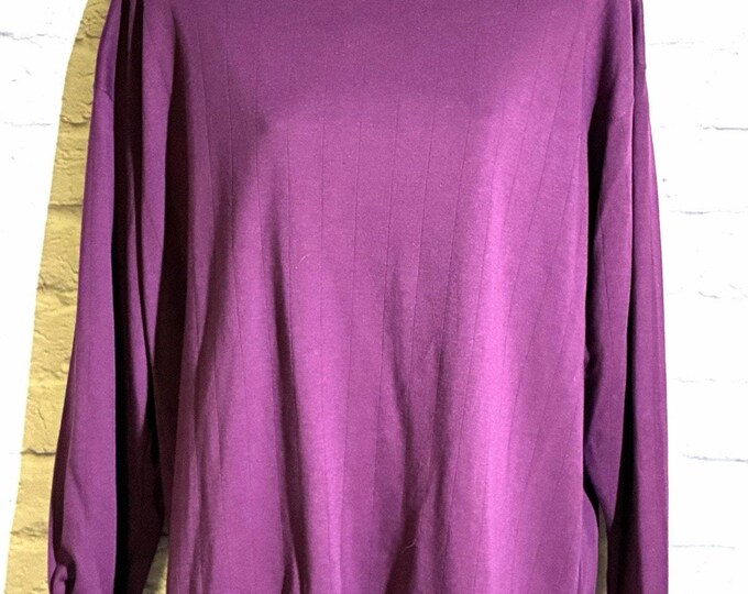 Hunter’s Glen Women L Purple Ribbed Turtleneck Long Sleeve Top NWOT