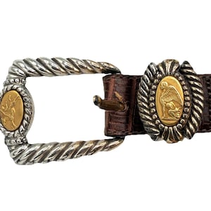 Brighton Museum Collection Belt M 30 Croc Leather Pegasus Angel Medallion image 1