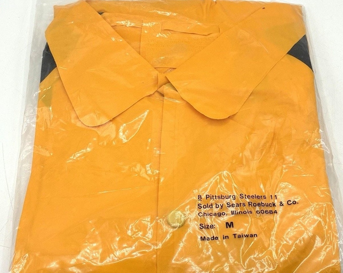 Vintage Pittsburgh Steelers Sears Rain Jacket NOS Size M Taiwan Football