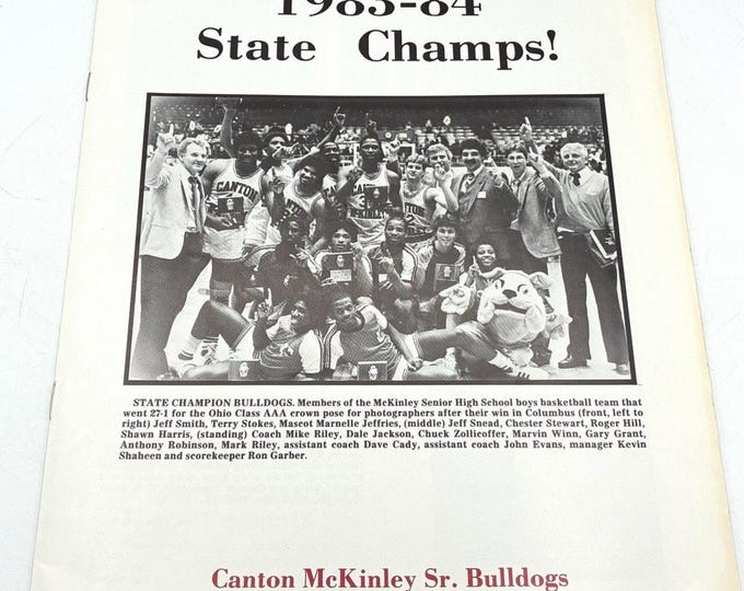 1983-84 Canton McKinley Bulldogs Basketball State Champions Photo Book Ohio