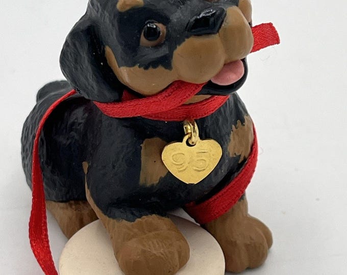 1995 Hallmark Puppy Love #5 Ornament Vintage Dog Christmas Collectible