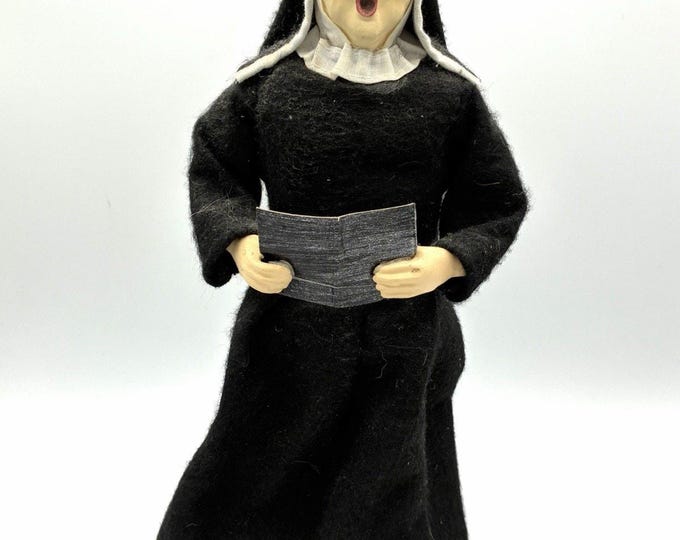 Vintage Singing Nun Figurine 12” Choir Sister Fabric Habit Religious Decor