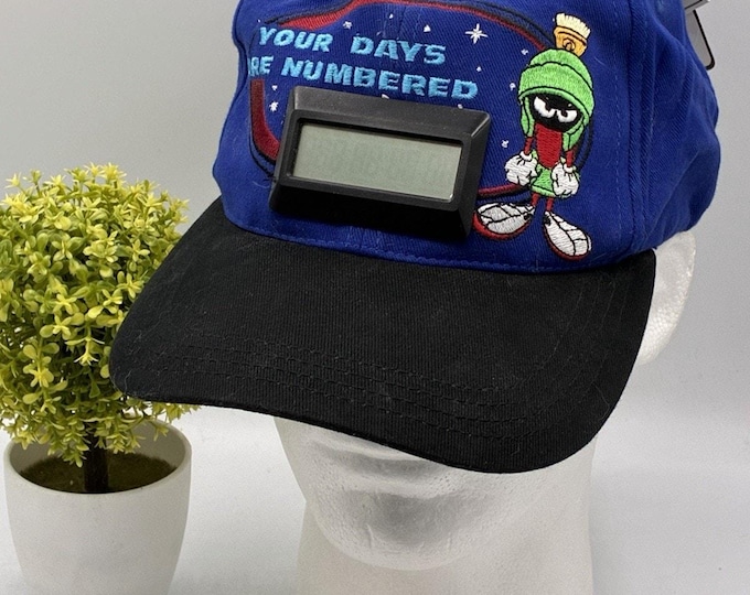 Vintage 1998 Looney Tunes Marvin Martian Countdown 2000 LCD Snapback Cap NWT