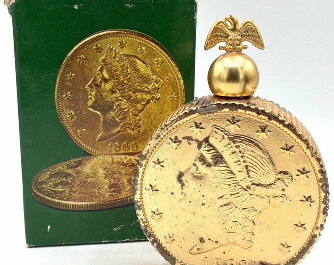 Vintage Avon Twenty Gold Dollar Piece Windjammer After Shave With Box