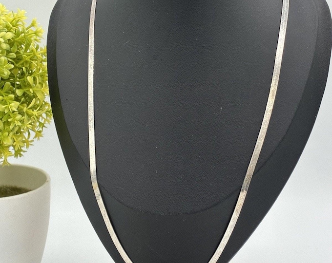 Milor 925 Italy Sterling Silver Herringbone Chain Necklace 23” Vintage