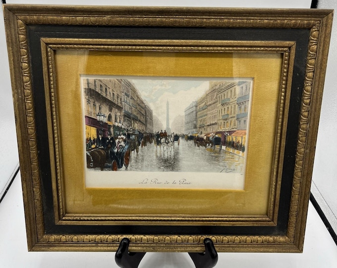 Framed Print Early 1900s painting La Rue De La Paix Giuseppe De Nittis 11x13”
