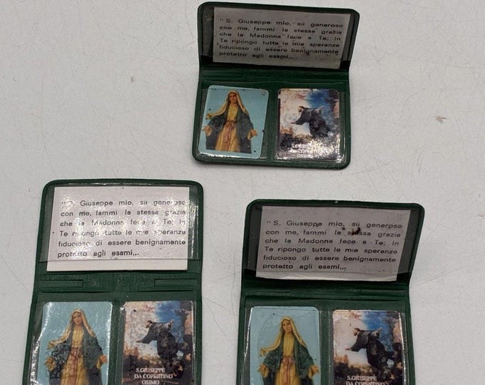 Vintage Italian St Joseph Cupertino Wallet Card Set of 3 Osimo Pilgrim Souvenir