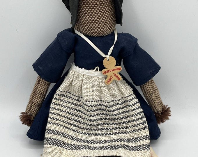 Vintage Handmade Tubular Doll Ragdoll Amish Handwoven 16”