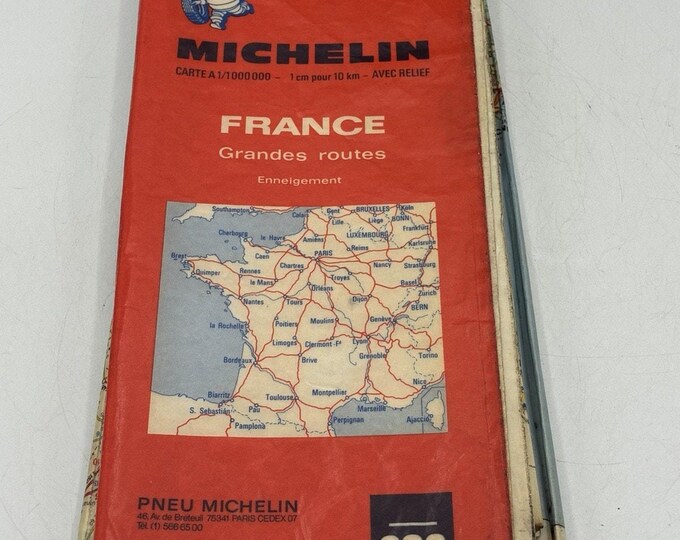 Vintage Michelin Map 989 France Grandes Routes Road Map Bibendum 1970s 686