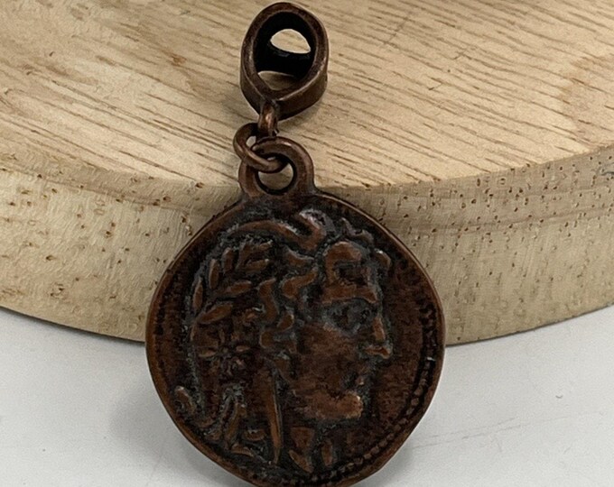 Ancient Roman Greek Coin Heracles? Ceasar Artisan Copy Pendant Medal Copper