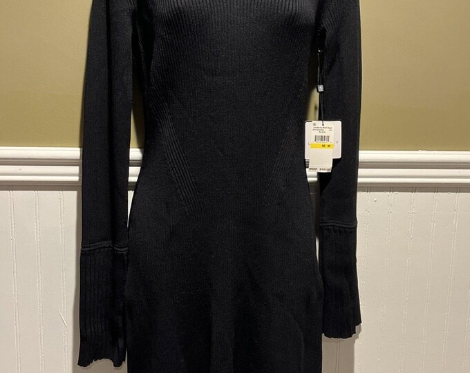 Laundry by Shelli Segal Women's Fit and Flare Sweater Dress w/ Pleated Cuff M