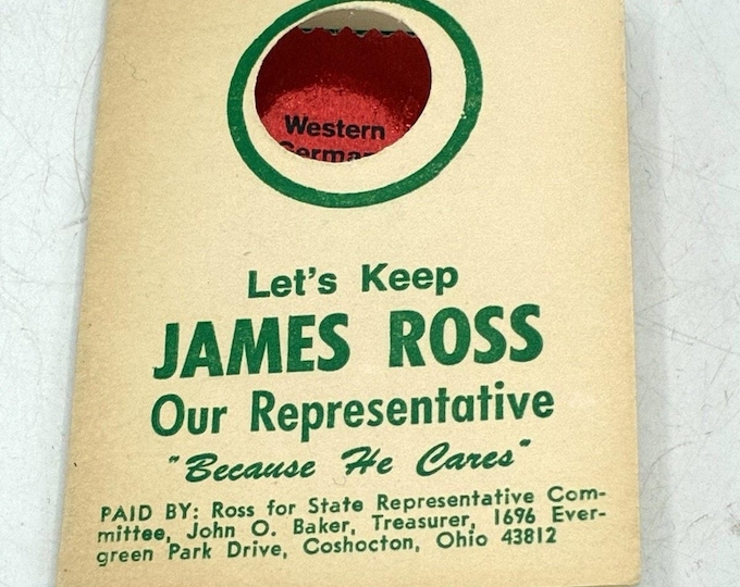 Vintage James Ross Political Needle Book “A Stitch In Time” Ohio