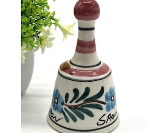 Hand Painted Moron Spain Ceramic Bell Souvenir 5”