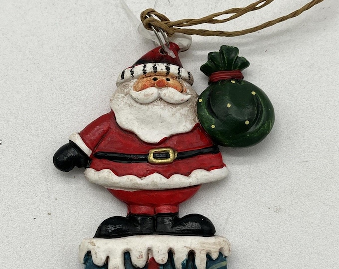 2018 Darice 3” Santa Resin Christmas Ornament NOS New